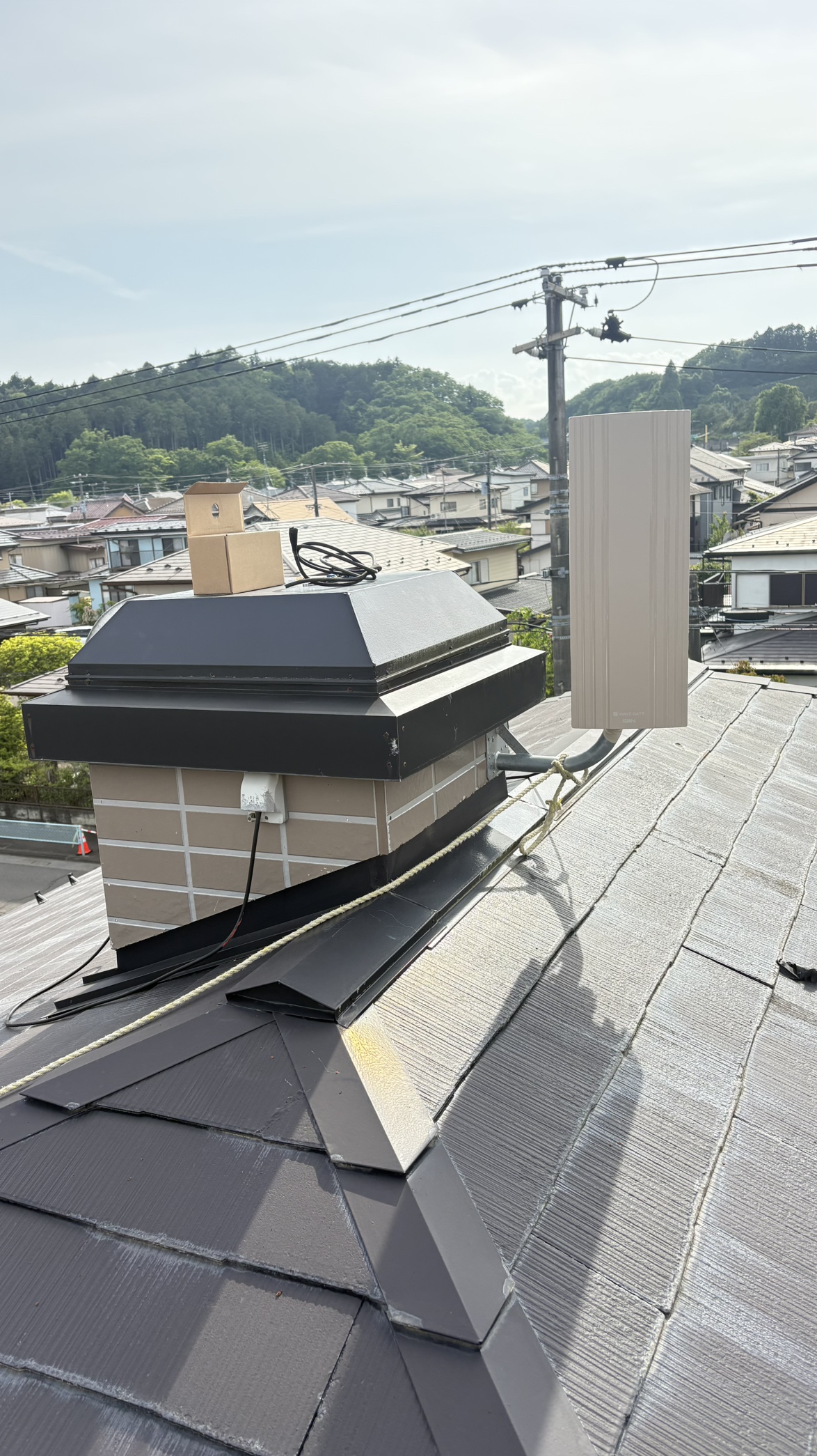 テレビアンテナの交換作業